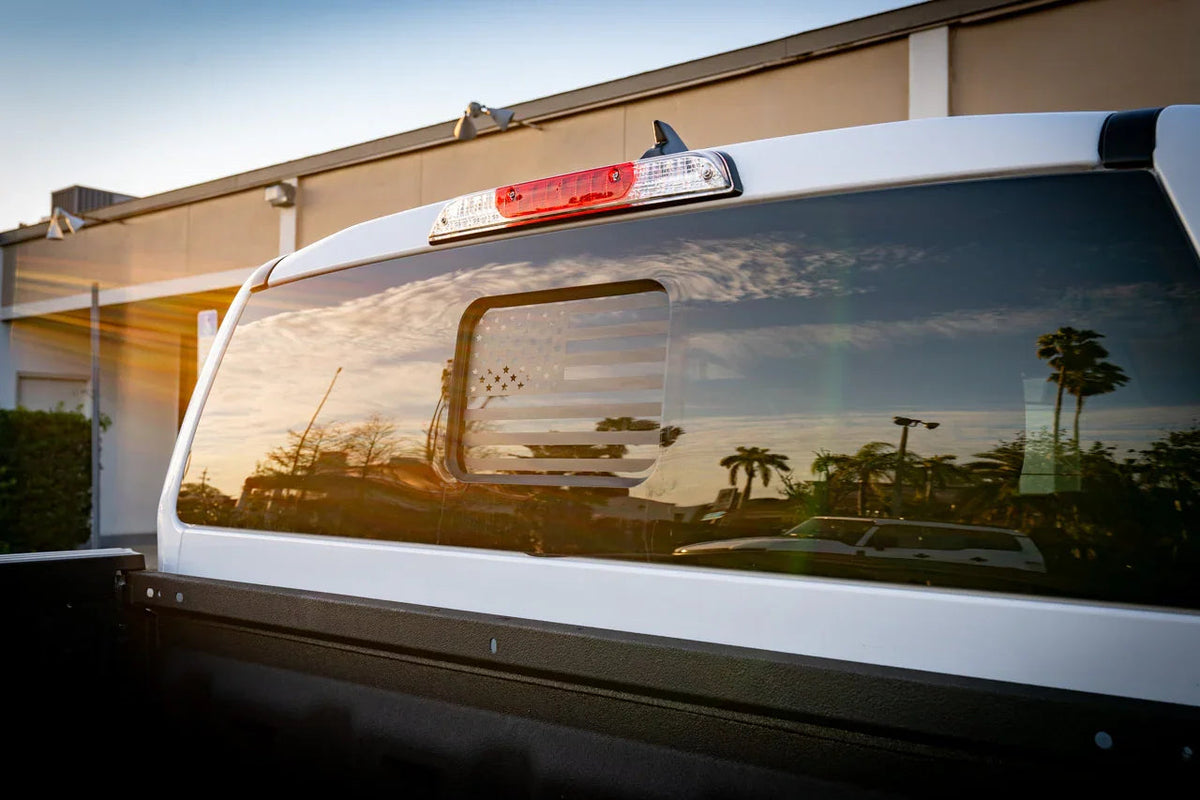 American Flag Rear Window Overlay - 2024+ Ranger w/ Small Center Rear Window