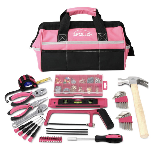 201 Piece Household Tool Kit in a Soft-Sided Tool Bag Pink - DT0020P