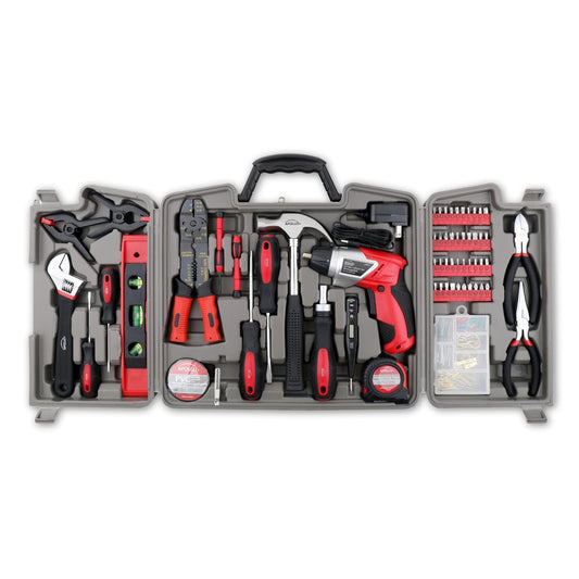 161 Piece Household Tool Kit with Convenient 3.6 Volt Lithium Ion Cordless Screwdriver - DT0739