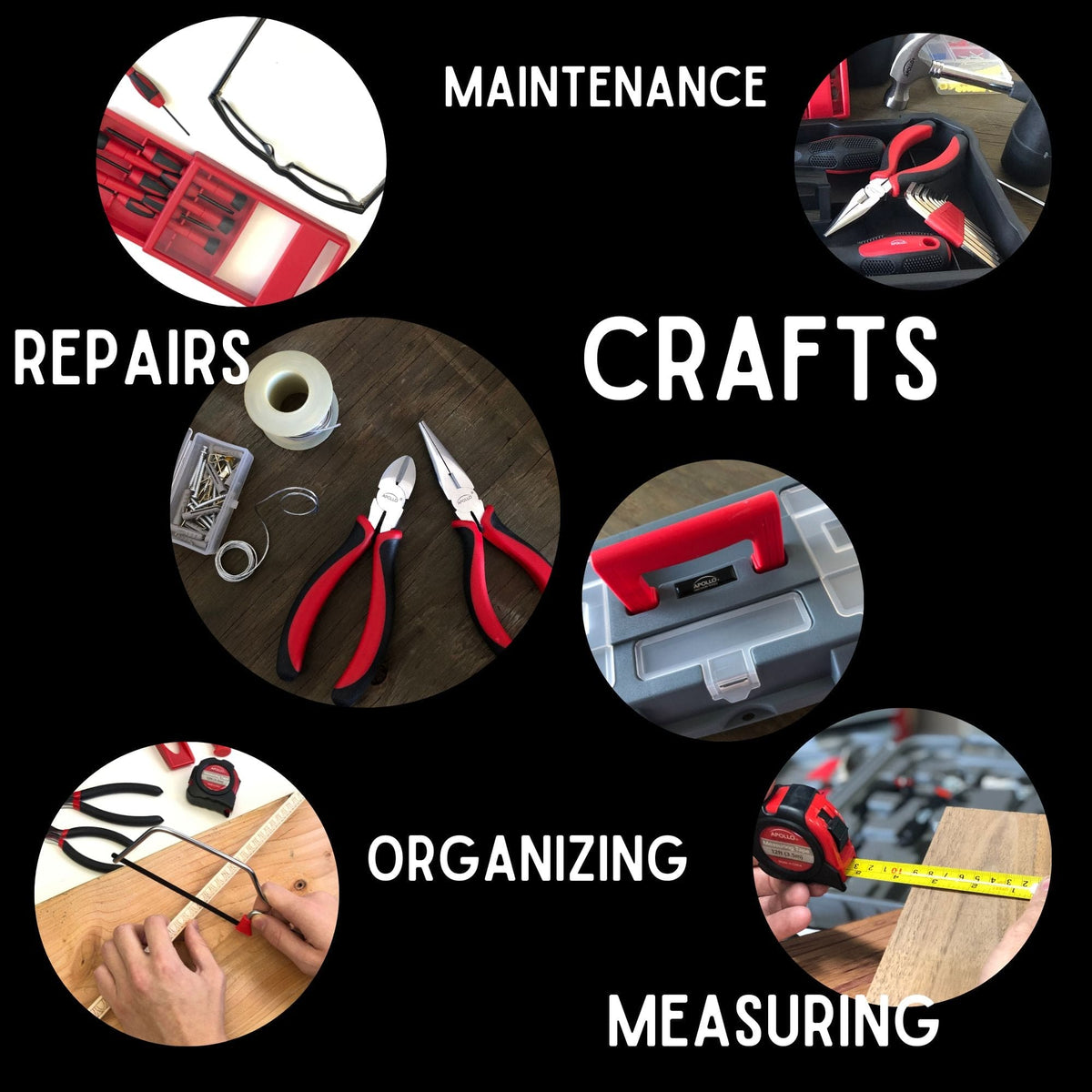 Red 170 Piece Household Tool Kit with New and Improved Tool Box - DT7103