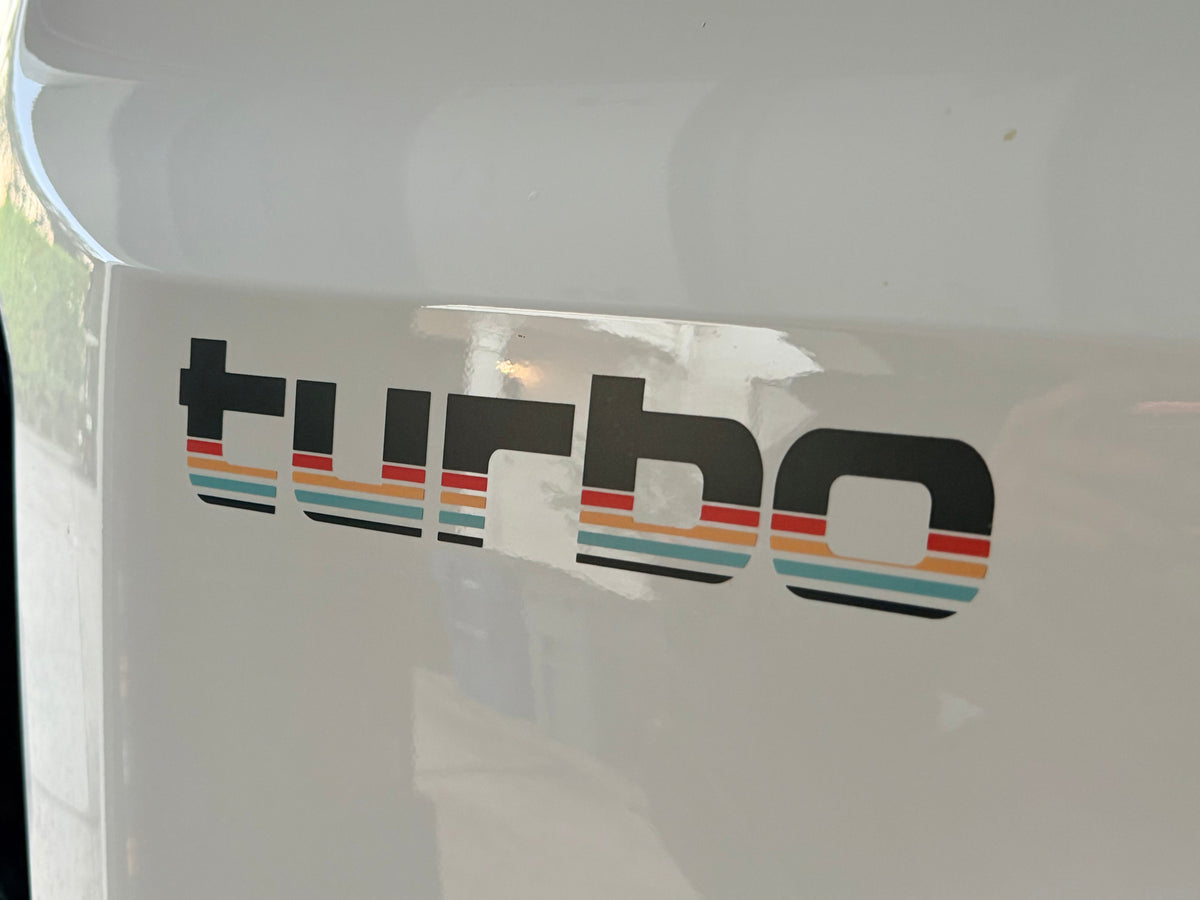Turbo Retro Style Graphic Fender Decals (Pair) - Universal