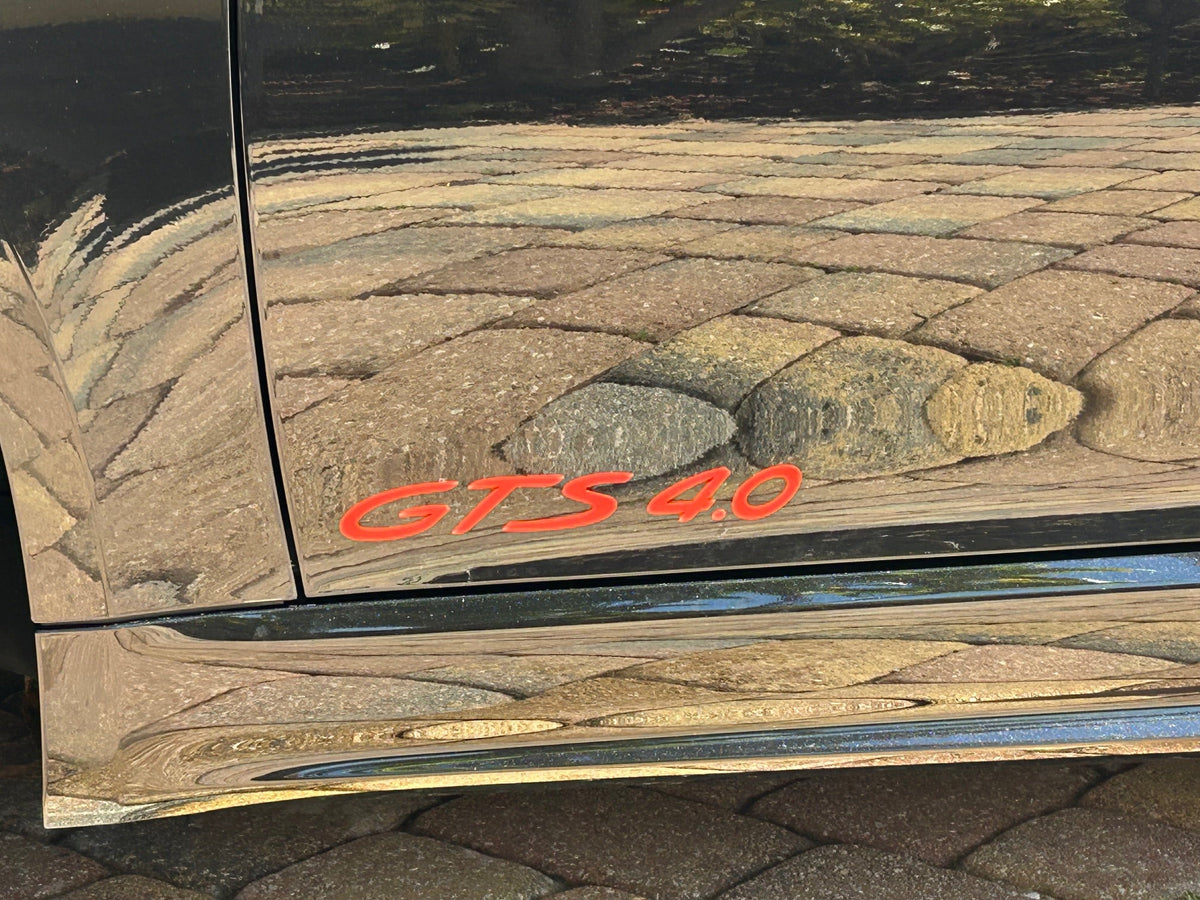 "GTS" Door Vinyl Logo Emblems for Porsche Vehicles (Boxter, Cayman, 911, Macan, Cayenne, Panamera)