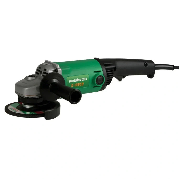 Metabo HPT G13SC2Q9M 5 Inch 11 Amp Rear Handle Non-Locking Trigger Switch Angle Grinder