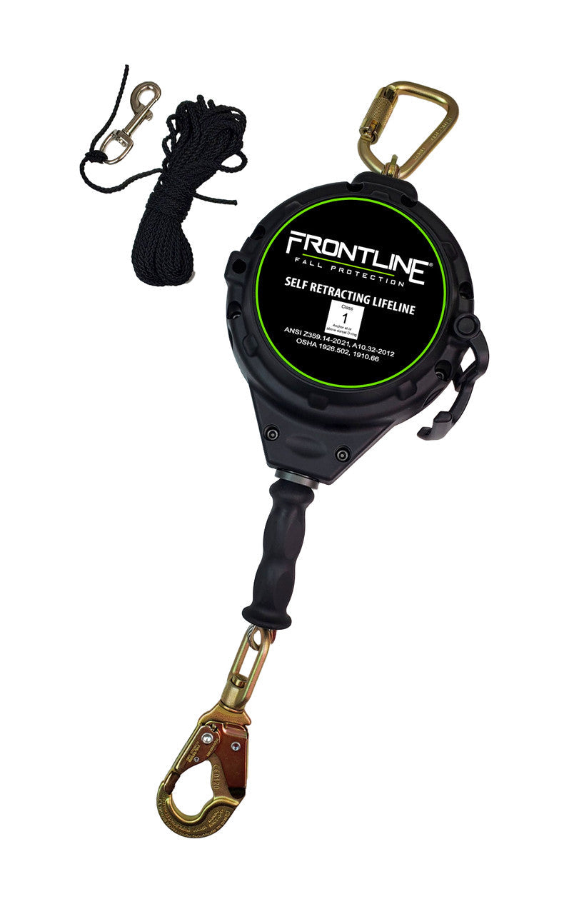 Frontline RPG10 10' Cable Single Leg SRL with Steel Snap Hook End with Carry on Handle and Tagline
