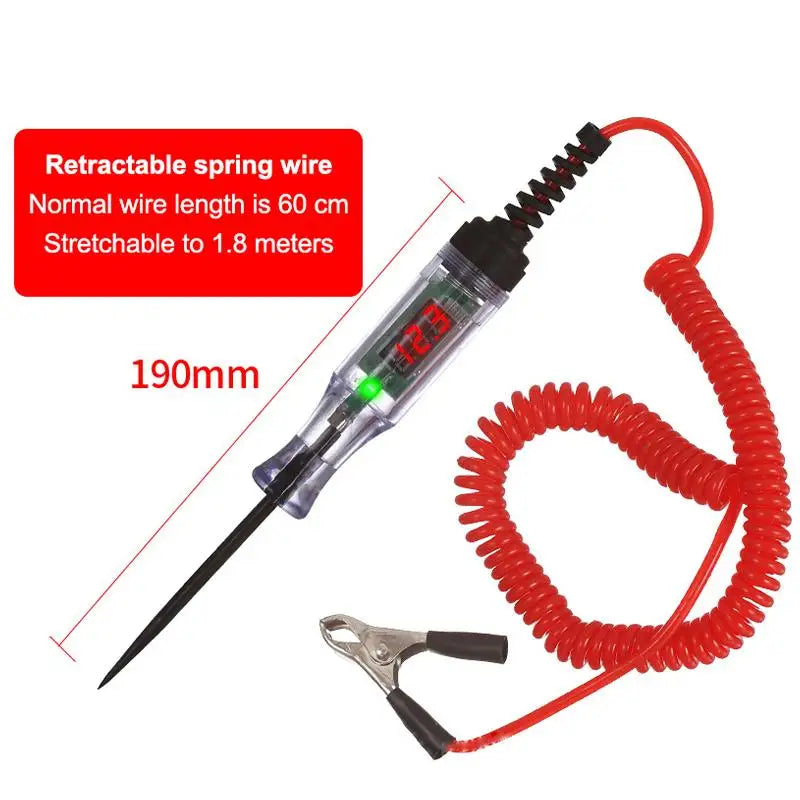 Car Truck Voltage Circuit Tester Digital Display Long Probe Pen | 3V-120V Automotive Electrical Tester