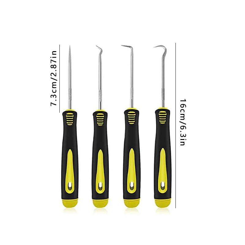 4 Pieces Long Pick & Hook Set | Gasket Puller Pick Tools for Removing Car Auto Oil Seal
