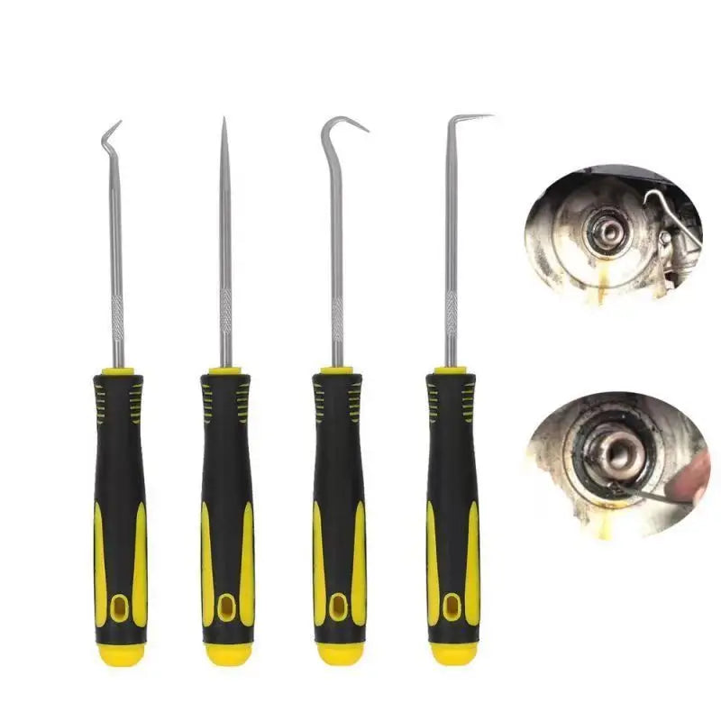 4 Pieces Long Pick & Hook Set | Gasket Puller Pick Tools for Removing Car Auto Oil Seal
