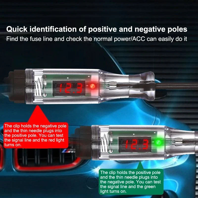 Digital Display Voltage Circuit Tester 6V 12V 24V | Multifunction Car Diagnostic Probe Test Pen