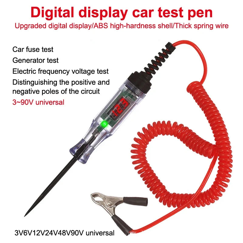 Digital Display Voltage Circuit Tester 6V 12V 24V | Multifunction Car Diagnostic Probe Test Pen