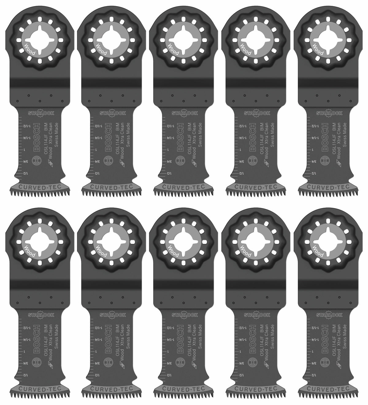 BOSCH OSL114JF-10 1-1/4 In. Starlock® Oscillating Multi Tool Bi-Metal Xtra-clean Plunge Cut Blade 10 Pk.