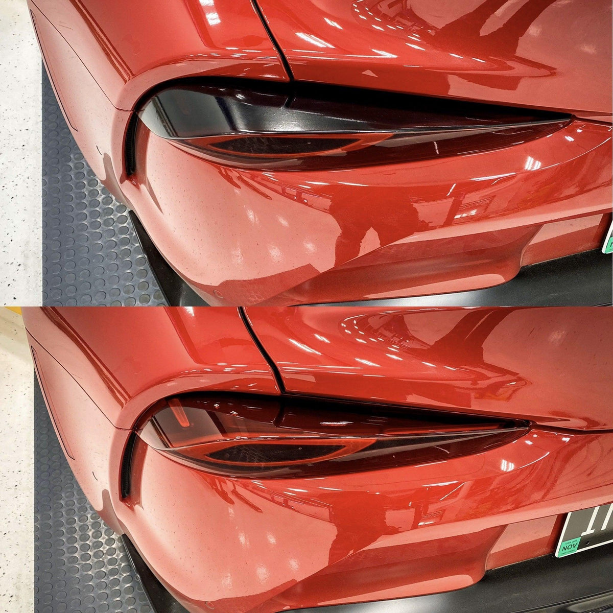 Dark Smoke Tail Light Overlays (Top) - 2020+ Supra