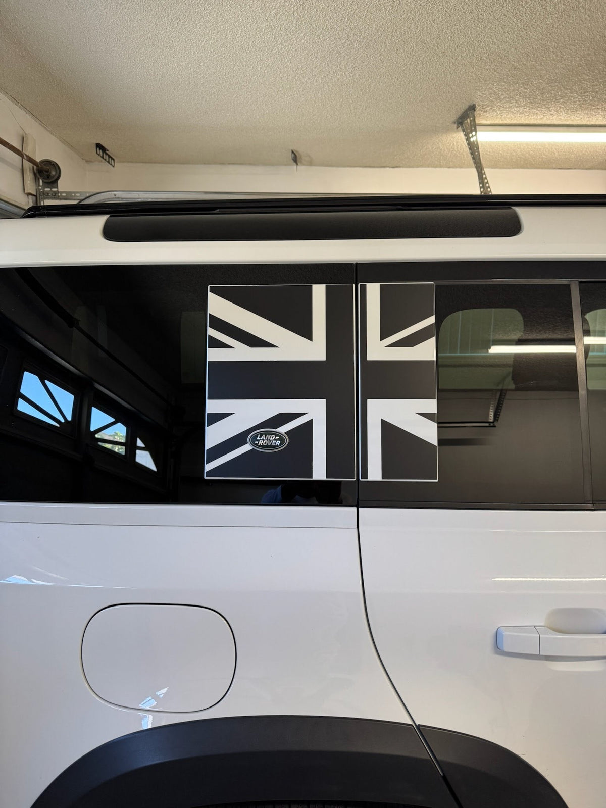 Union Jack Side Window Panel Overlay (Matte Black) - 2020+ Land Rover Defender 110 / 130