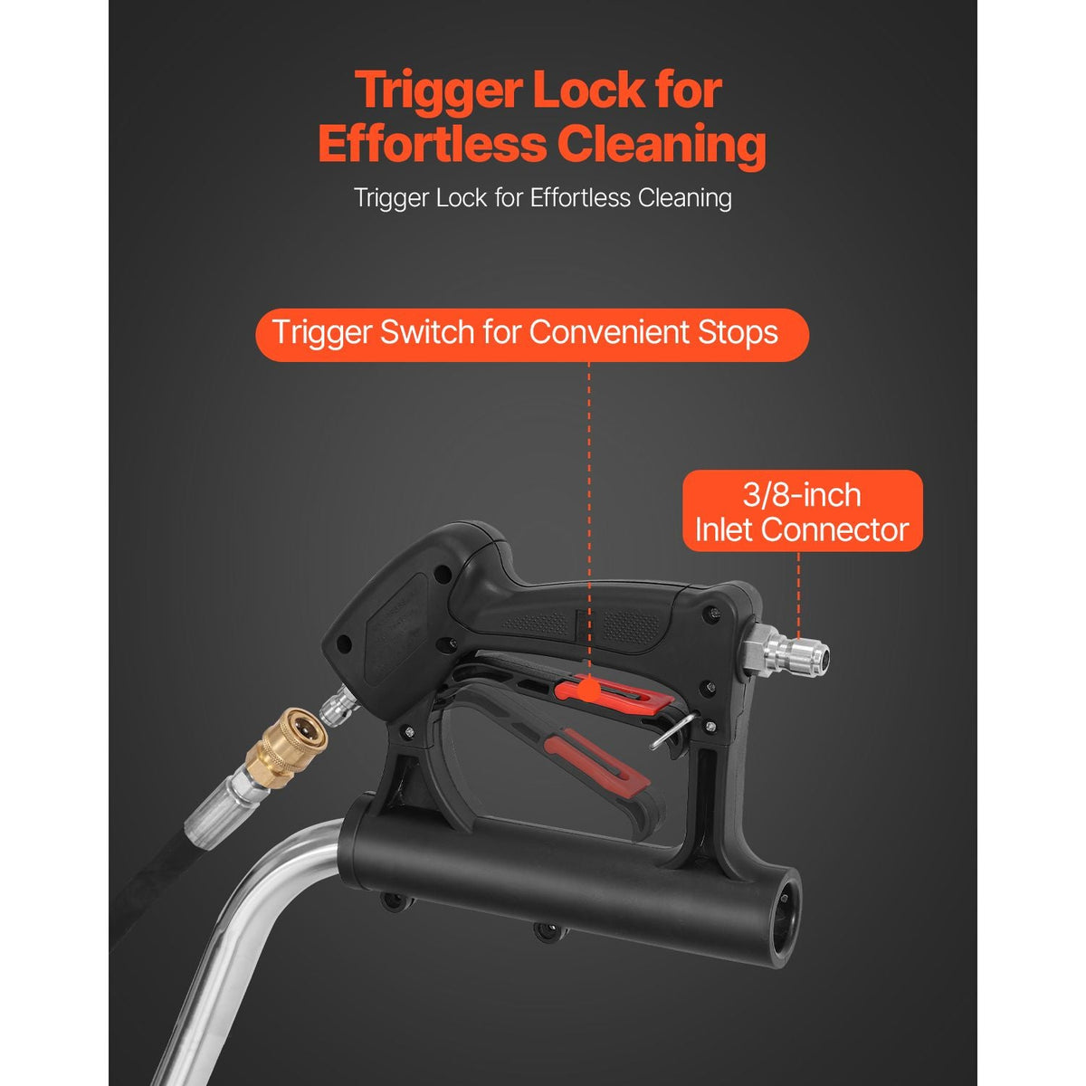 24" Pressure Washer Surface Cleaner Stainless Steel Pressure Washer 4000 Max PSI