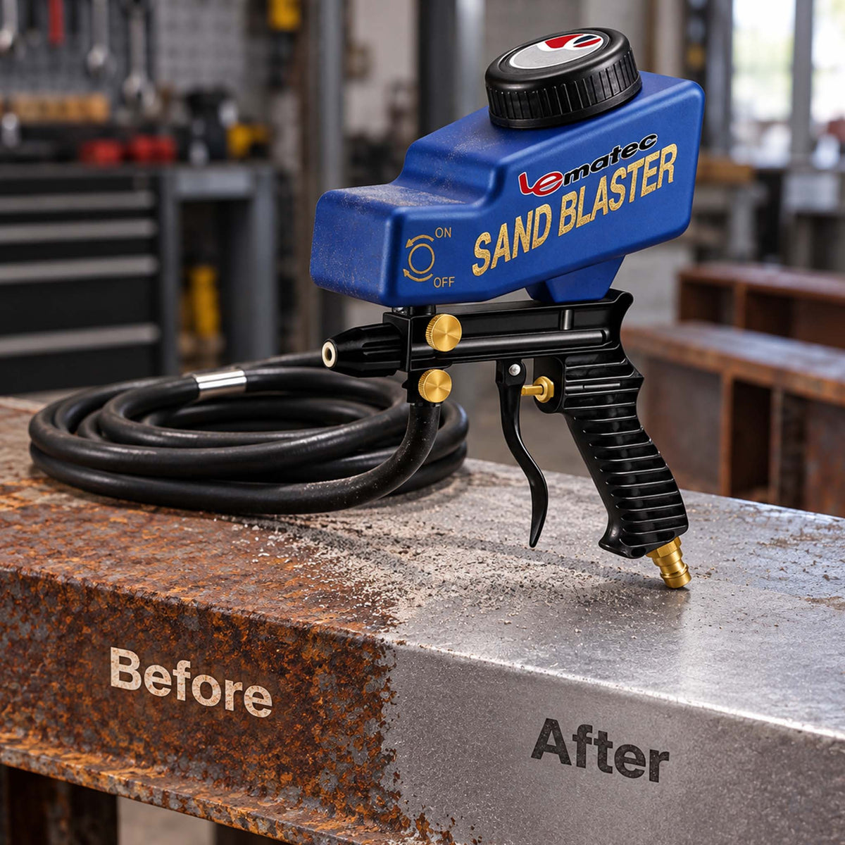 Professional Dual-Feed Sandblaster Gun Kit - 150 PSI with Ceramic Tip & 18oz Hopper (AS118-2)