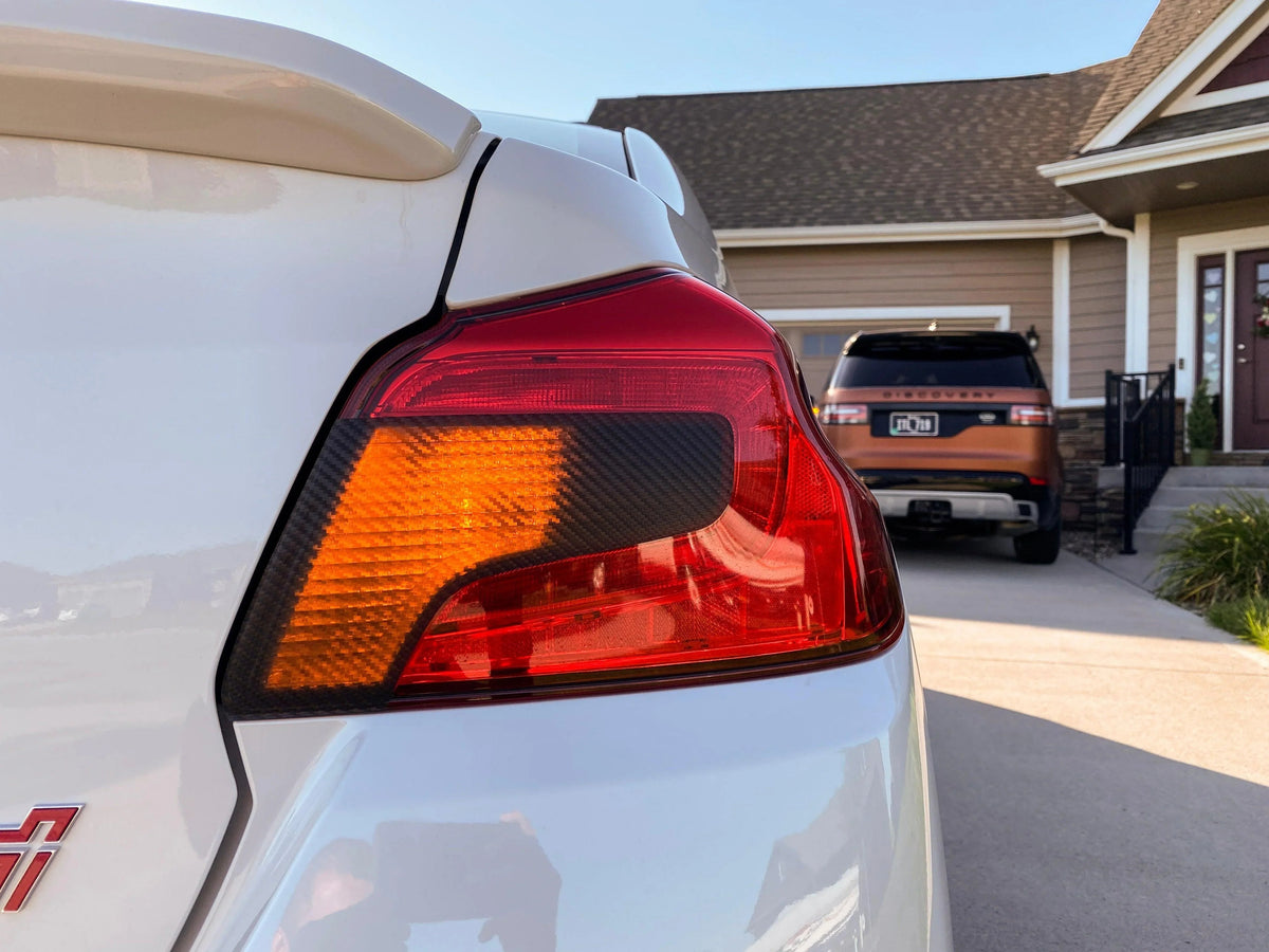 Special Edition Dark Smoke Carbon Fiber Tail Light Overlays - 2015+ WRX / STI