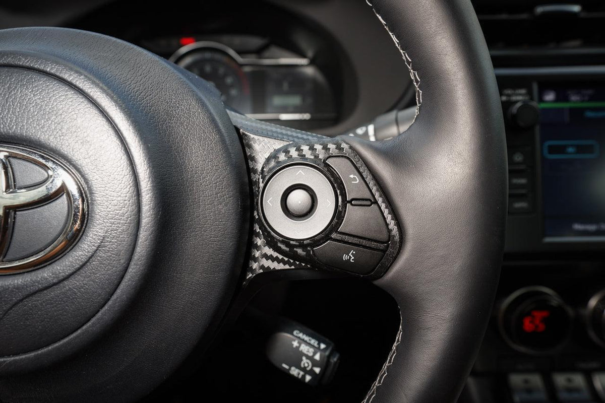 Steering Wheel Controls + Lower Spoke 3D Carbon Overlays - 2022+ BRZ / GR86