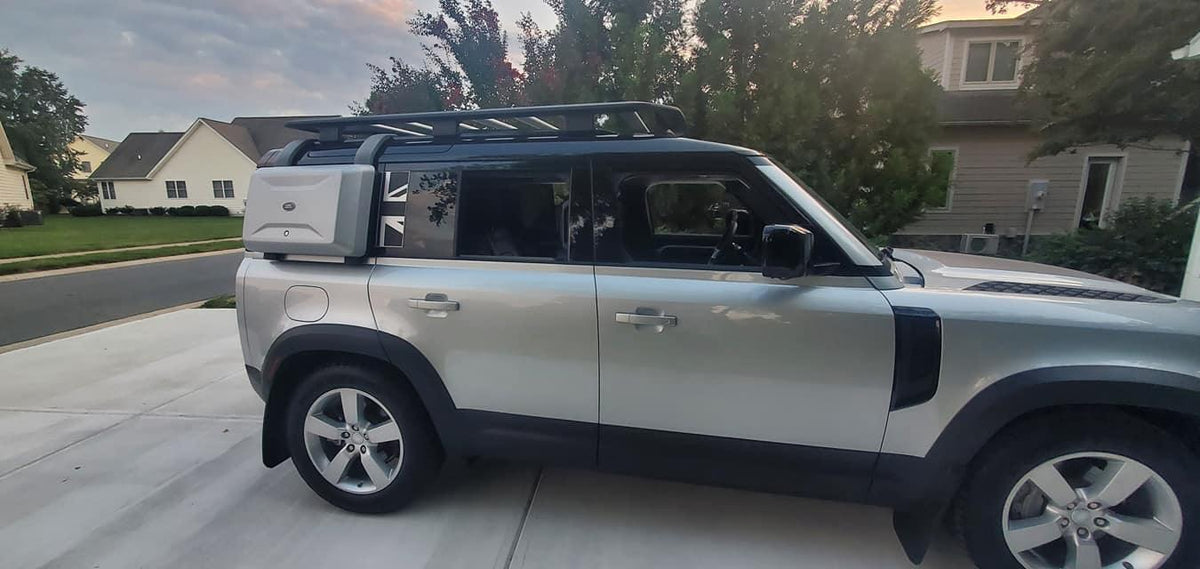 Union Jack Side Window Panel Overlay (Matte Black) - 2020+ Land Rover Defender 110 / 130