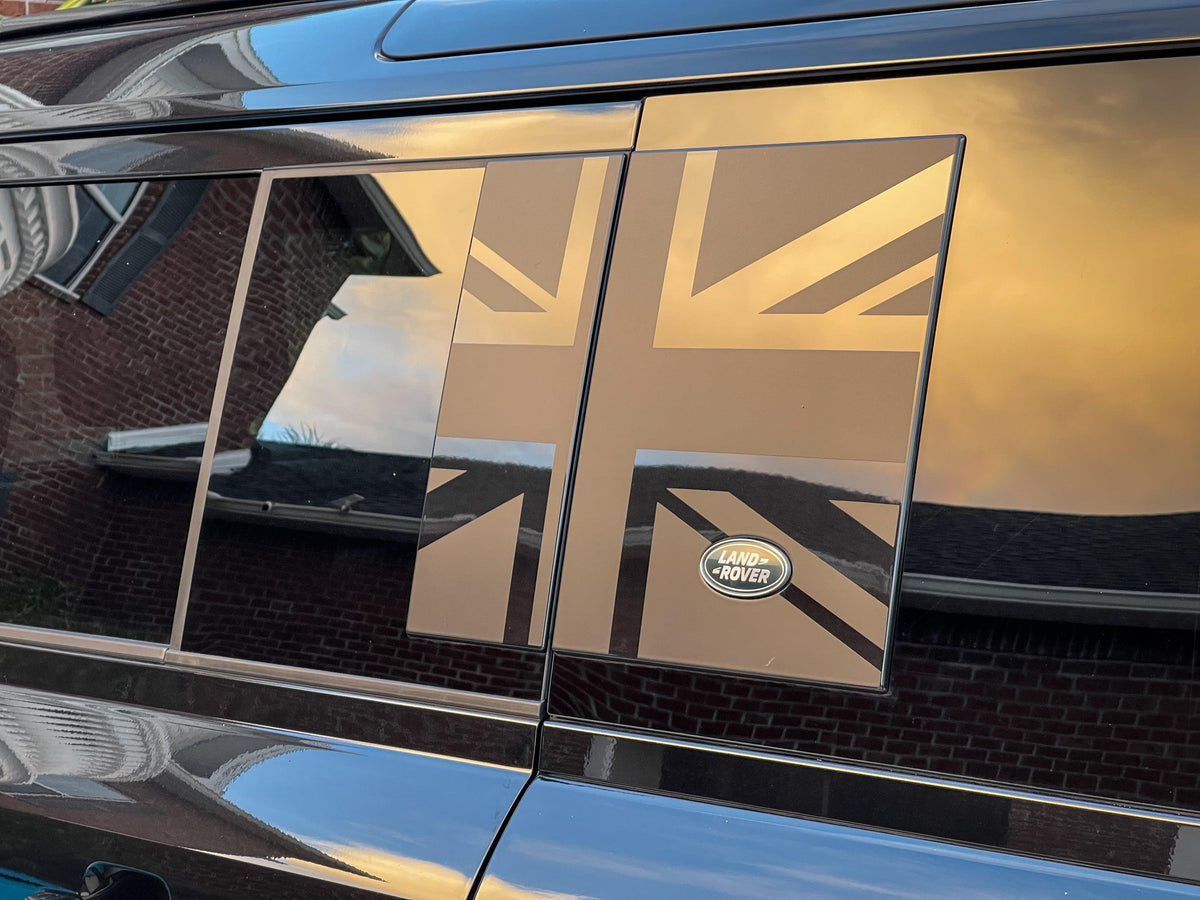 Union Jack Side Window Panel Overlay (Matte Black) - 2020+ Land Rover Defender 110 / 130