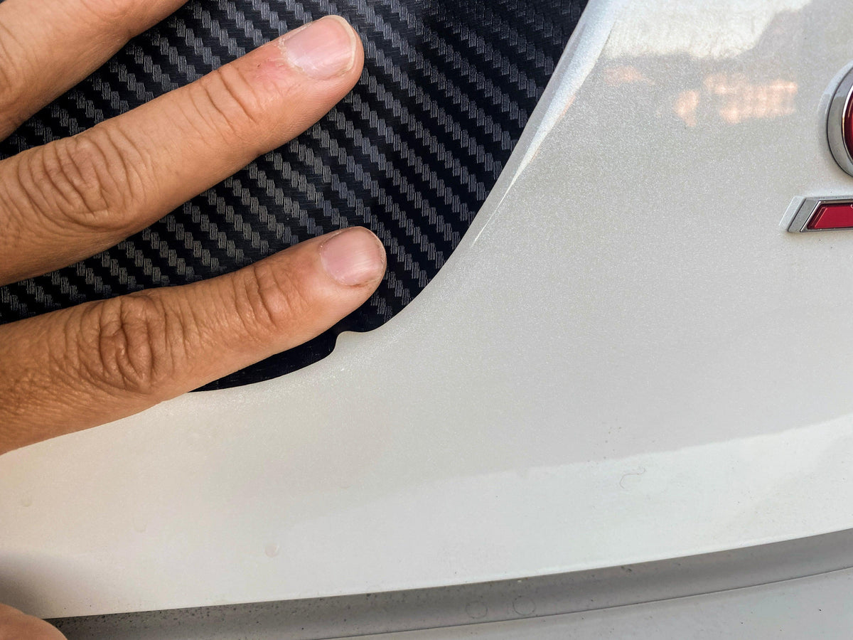 V1 3D Carbon License Plate Panel Black Out Overlays - 2015-2020 Subaru WRX / STI