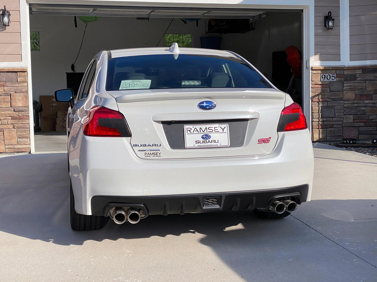 V2 License Plate Panel Black Out Overlay - 2015-2020 Subaru WRX / STI