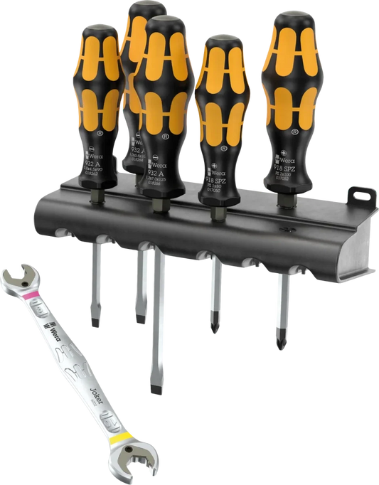 Wera 05136079001 Kraftform Chiseldriver 5-Piece Screwdriver Set & Joker Wrench