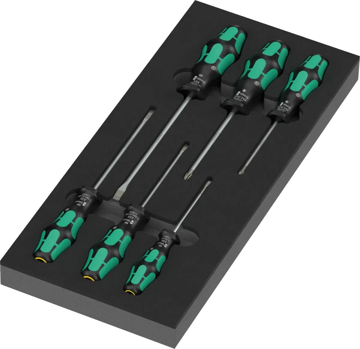 Wera 05150127001 9717 Kraftform Series 300 Screwdriver Set in Shadow Foam Insert - 7 Piece