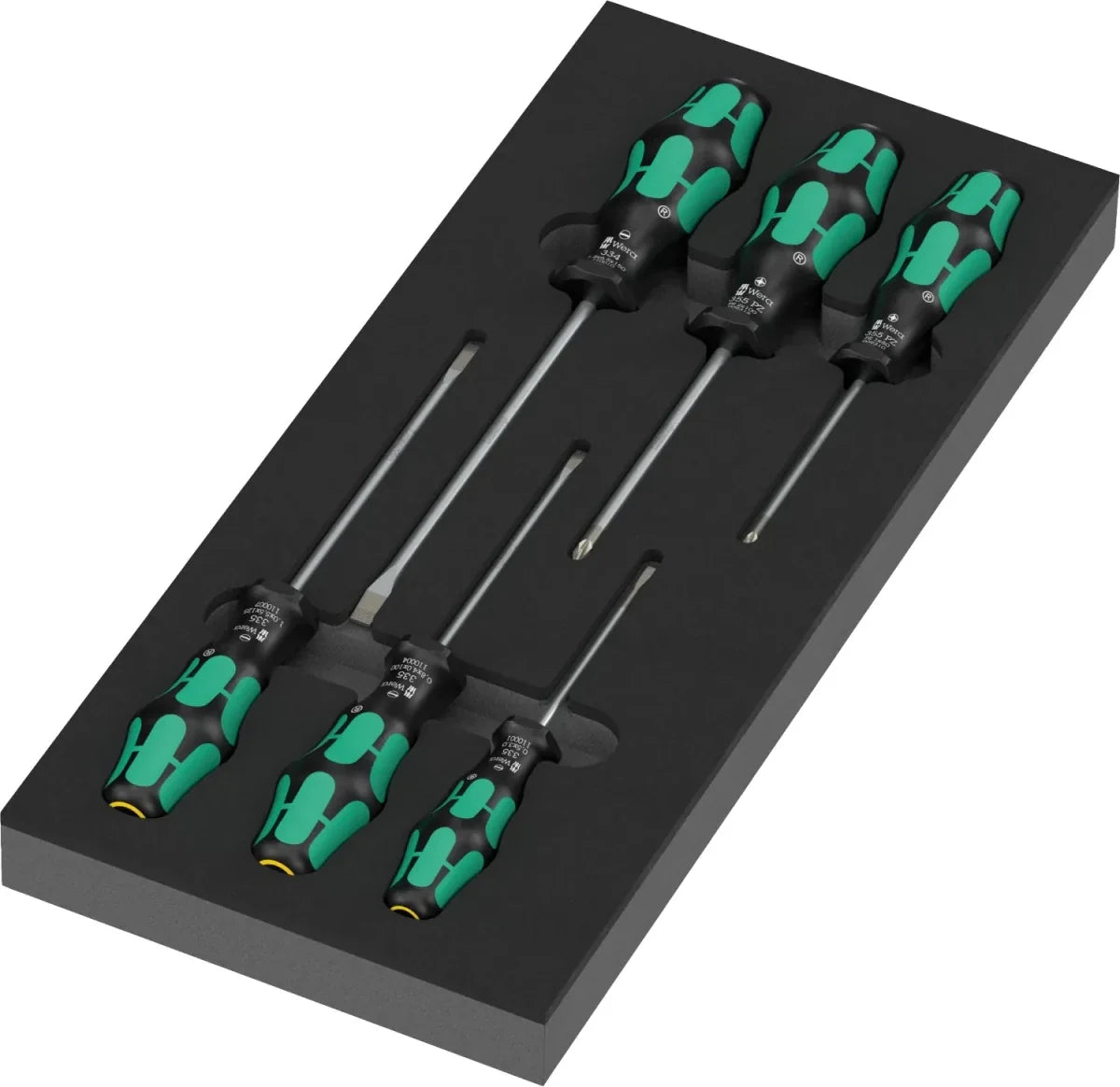 Wera 05150128001 9718 Kraftform Series 300 Screwdriver Set in Shadow Foam Insert - 7 Piece