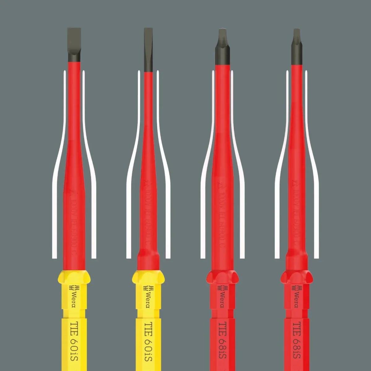Wera Kraftform Kompakt VDE GO RA 3 Insulated Ratcheting Screwdriver Set - 5 Piece (05006622001)