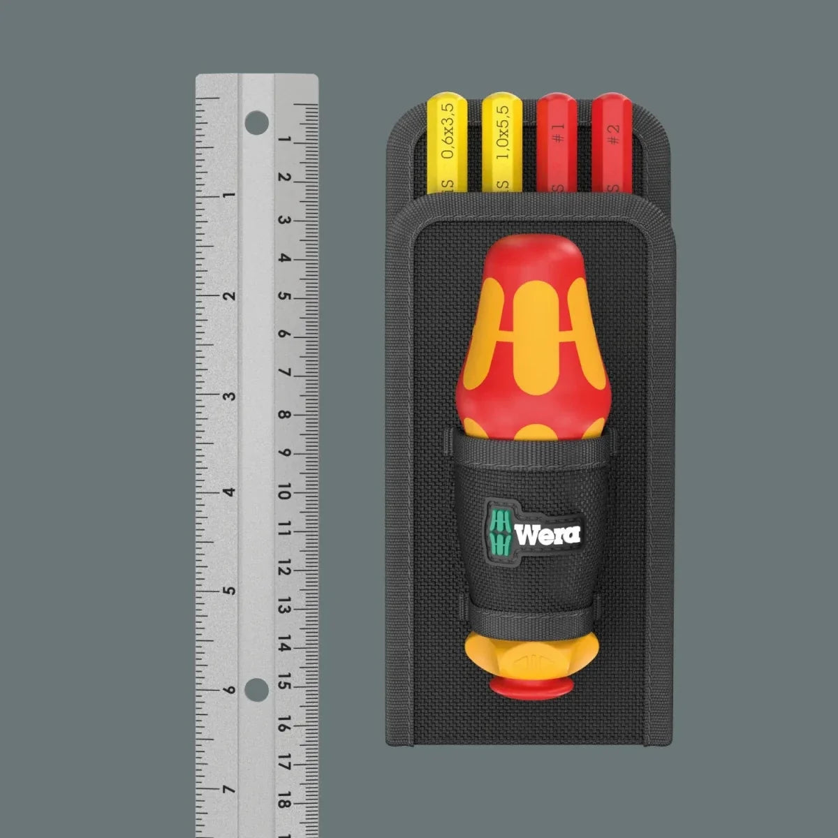 Wera Kraftform Kompakt VDE GO RA 3 Insulated Ratcheting Screwdriver Set - 5 Piece (05006622001)