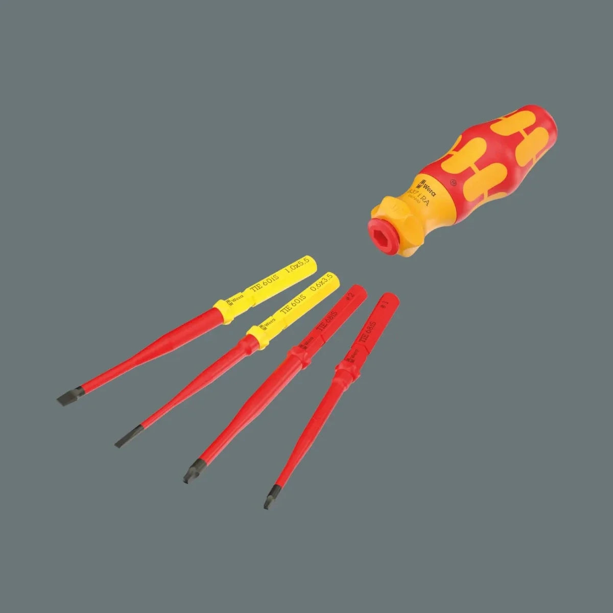 Wera Kraftform Kompakt VDE GO RA 3 Insulated Ratcheting Screwdriver Set - 5 Piece (05006622001)